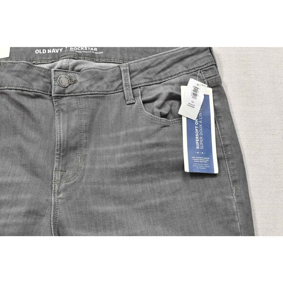 NEW Old Navy Rockstar Mid-Rise Gray Jeans Women's Plus Size 14 Regular - Picture 7 of 8